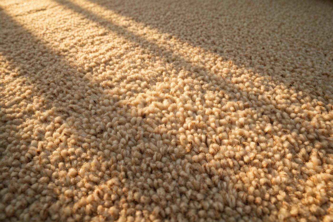 Warm sunlit carpet, deep cleaned